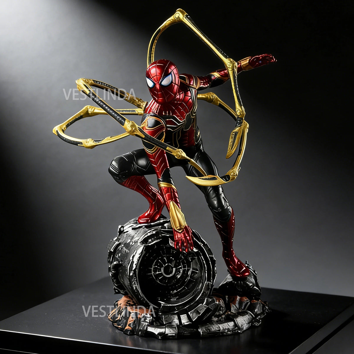 Marvel Figure Iron Spider — Wheel Perch 18cm (7.1") Collector Statue
