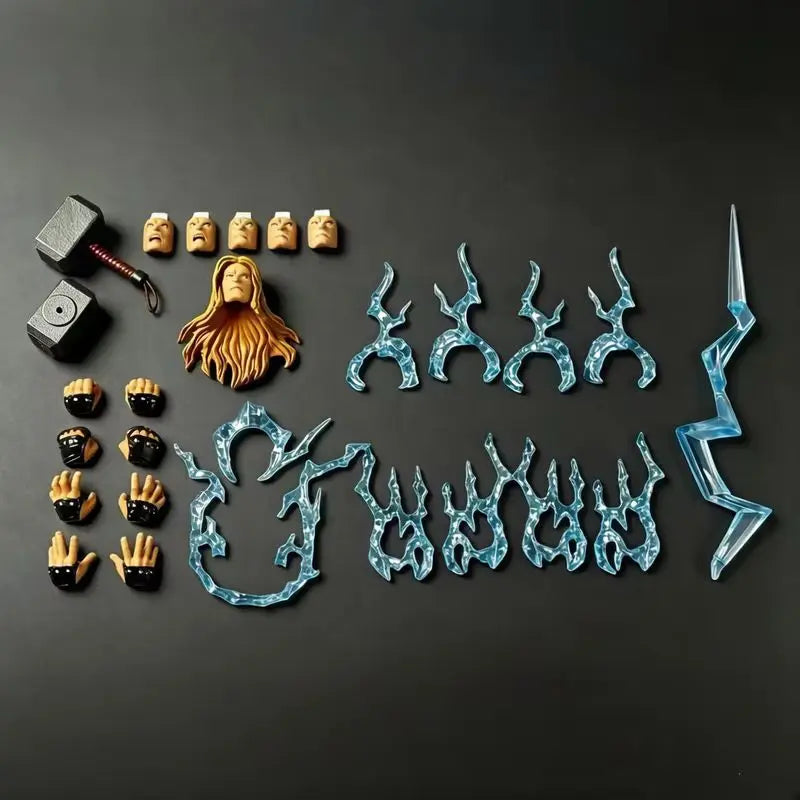 Marvel Figure Thunder Strike Thor with Mjolnir Articulated Collectible